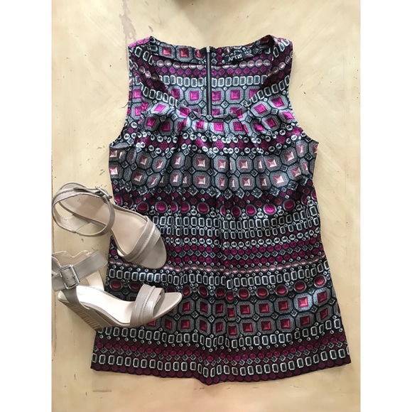 Apt. 9 Tops - Apt. 9 • Maroon & Purple Silky tank top